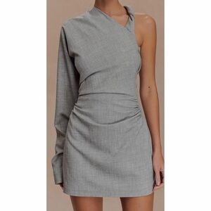 Meshki Chic Gray One-Shoulder Dress